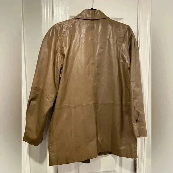 VTG West Bay Women’s Brown 100% Top Grain Leather Blazer Jacket Button Size 10 - Picture 13 of 14